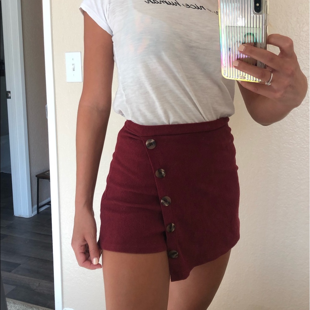 Asymmetrical Corduroy Skort